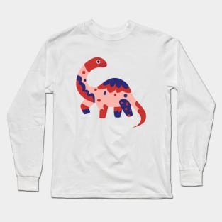 Cartoon Brontosaurus Dino Long Sleeve T-Shirt